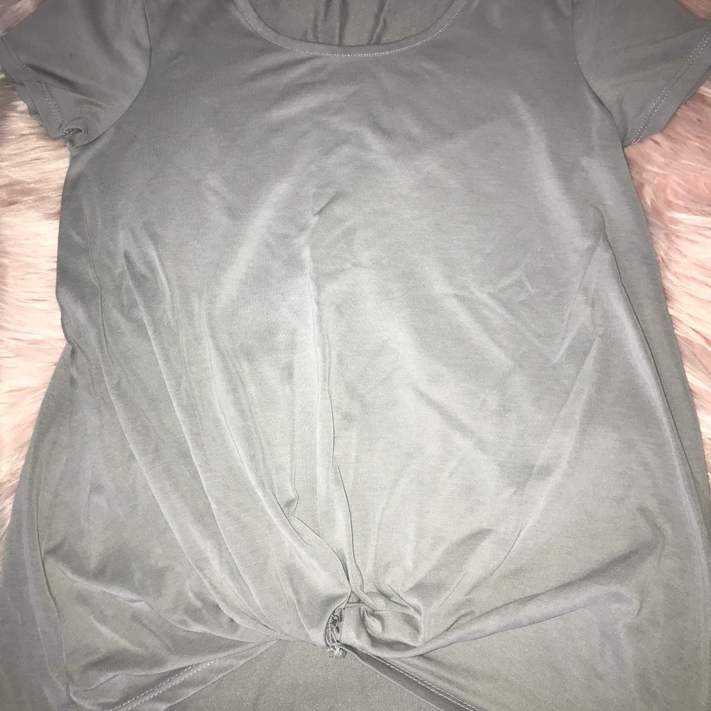 Shirt with tied knot